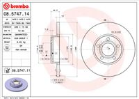 Remschijf BREMBO, Remschijftype: Massief, u.a. für Audi - thumbnail