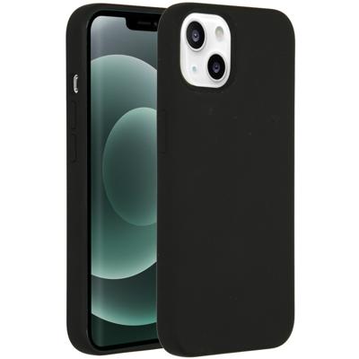AccezzLiquid Silicone Backcover met MagSafe iPhone 13 Mini Telefoonhoesje Zwart