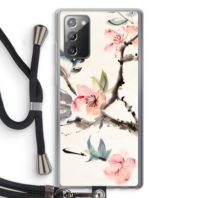 Japanse bloemen: Samsung Galaxy Note 20 / Note 20 5G Transparant Hoesje met koord