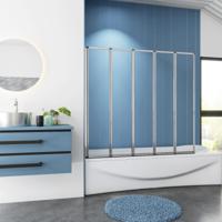 Badwand Bluebell 5-Delig 120X140 4Mm Helder Glas Chroom - thumbnail