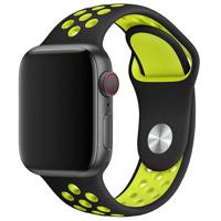 Apple Watch Dubbel Sport Band - Zwart Geel - 38, 40, 41 & 42mm - ML
