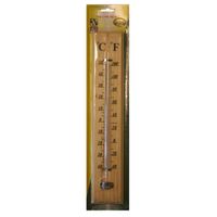 Buiten thermometer hout 40 x 7 cm - thumbnail
