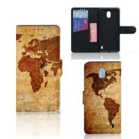Nokia 1 Plus | Flip Cover | Wereldkaart