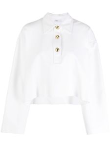 Rosetta Getty long-sleeve crop polo shirt - Blanc