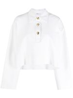 Rosetta Getty long-sleeve crop polo shirt - Blanc