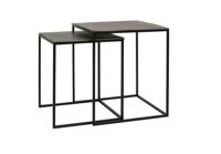 Light & Living Bijzettafel 'Banos' Set van 2 stuks 40x40x45+, antiek brons