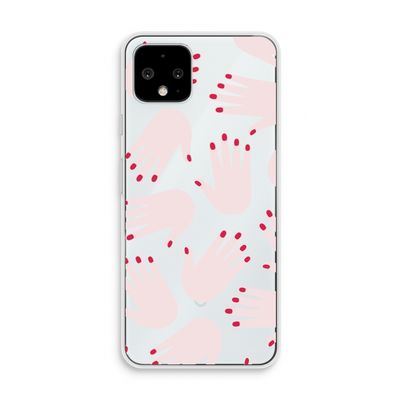Hands pink: Pixel 4 Transparant Hoesje