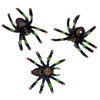 Nep spinnen/spinnetjes 4 x 3 cm - zwart - 8x stuks - Horror/griezel thema decoratie beestjes - thumbnail