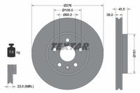 Remschijf TEXTAR, Remschijftype: Binnen geventileerd, u.a. fÃ¼r Opel, Vauxhall, Chevrolet