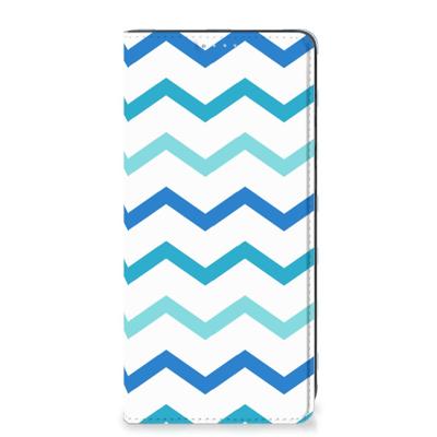 Samsung Galaxy A21s | Hoesje met Magneet | Zigzag Blauw Samsung Galaxy A21s | Hoesje met Magneet | Zigzag Blauw