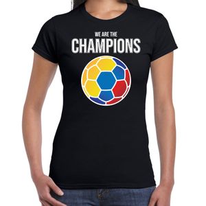 Colombia WK supporter t-shirt we are the champions met Colombiaanse voetbal zwart dames