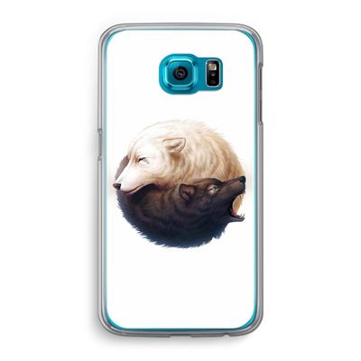 Yin Yang Wolves: Samsung Galaxy S6 Transparant Hoesje