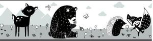 RoomMates muursticker Woodland Creatures 4,6 meter vinyl zwart/wit RoomMates muursticker Woodland Creatures 4,6 meter vinyl zwart/wit