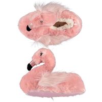Flamingos pantoffels/sloffen roze voor meisjes/kinderen - thumbnail