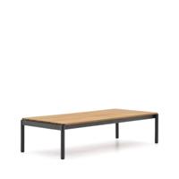 Kave Home Outdoor Salontafel 'Sorells' Teakhout en grijs aluminium, 149 x 63cm,