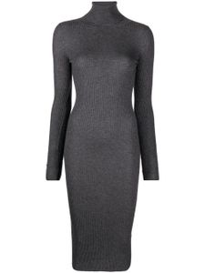 Wild Cashmere robe nervurée à coupe mi-longue - Gris