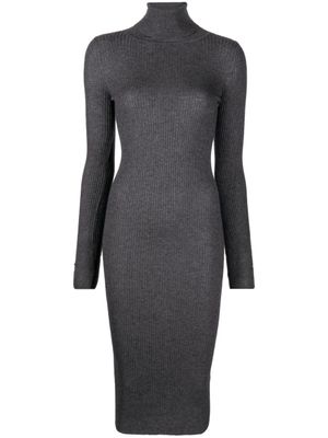 Wild Cashmere robe nervurée à coupe mi-longue - Gris