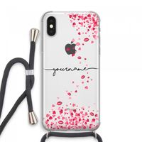 Hartjes en kusjes: iPhone XS Max Transparant Hoesje met koord