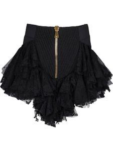 Balmain jupe zippée à design asymétrique - Noir