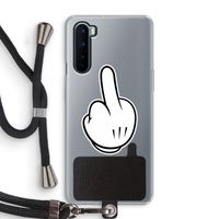 Middle finger black: OnePlus Nord Transparant Hoesje met koord