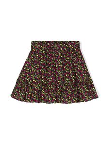 MSGM Kids jupe évasée à fleurs - Noir