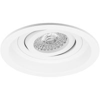 Spot Armatuur GU10 - Pragmi Domy Pro - GU10 Inbouwspot - Rond - Wit - Aluminium - Verdiept - Kantelbaar - Ø105mm