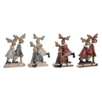Kerstversiering DKD Home Decor Hars Rendier (13 x 6 x 18 cm) (4 Stuks)