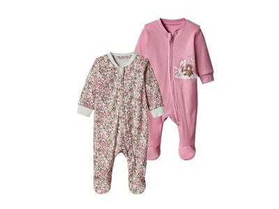 lupilu 2 Baby pyjama&apos;s (Roze/wit, 50/56)