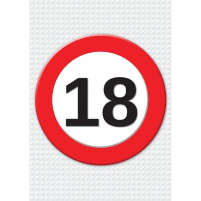 Verjaardag deurposter - 18 jaar - stopbord - 59 x 84 cm - leeftijd feestartikelen Verjaardag deurposter - 18 jaar - stopbord - 59 x 84 cm - leeftijd feestartikelen