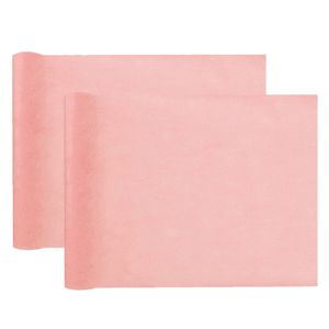 Tafelloper op rol - 2x - zalmroze - 30 cm x 10 m - non woven polyester