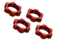 Wheel Nuts, Splined, 17mm, Serrated (Red-Anodized) (4)