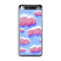 Roze wolken met vogels: Samsung Galaxy A80 Transparant Hoesje