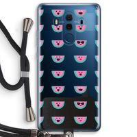 Smiley watermeloenprint: Huawei Mate 10 Pro Transparant Hoesje met koord