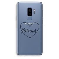 Forever heart black: Samsung Galaxy S9 Plus Transparant Hoesje - thumbnail