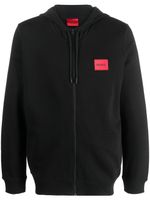 HUGO hoodie en coton à patch logo - Noir