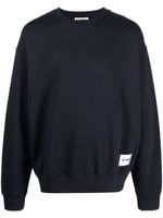 Jil Sander sweat en coton à patch logo - Bleu