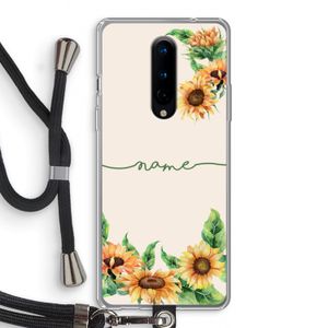 Zonnebloemen: OnePlus 8 Transparant Hoesje met koord
