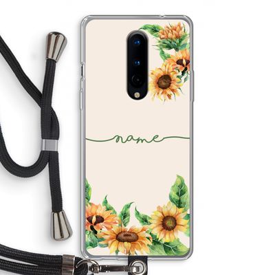 Zonnebloemen: OnePlus 8 Transparant Hoesje met koord