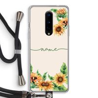 Zonnebloemen: OnePlus 8 Transparant Hoesje met koord