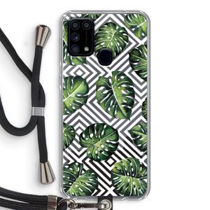 Geometrische jungle: Samsung Galaxy M31 Transparant Hoesje met koord