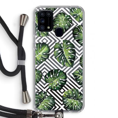 Geometrische jungle: Samsung Galaxy M31 Transparant Hoesje met koord