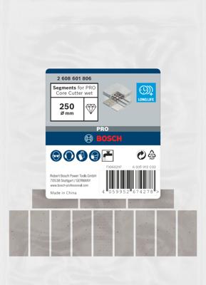 Bosch Accessoires Segmenten voor PRO Core Cutter wet | 250 mm | 1 1/4-inch UNC - 2608601806