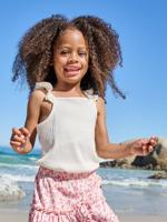 Hemdje voor meisjes met ruches. ecru