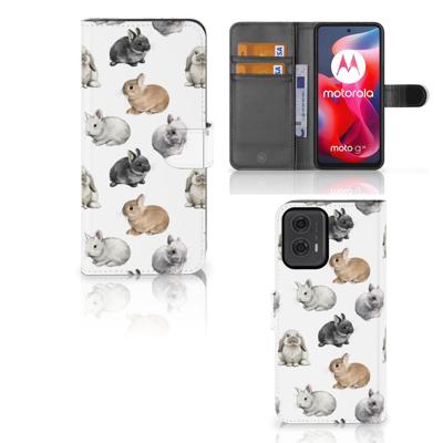 Telefoonhoesje | Met pasjeshouder | voor Motorola Moto G24 | G04 | G24 Power Konijntjes