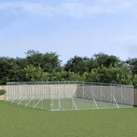 Hondenkennel voor buiten 8x12x2 m gegalvaniseerd staal zilver