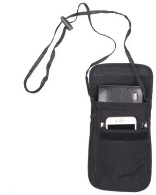 Premium Reisportemonnee Nek Zwart - 17,5 x 14 cm