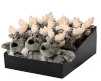Rendier polyester l18b12h15 cm grijs kerst - Decoris