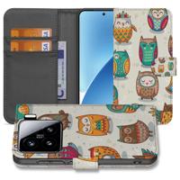 Xiaomi 15 | Telefoonhoesje | Met pasjeshouder | Vrolijke Uilen