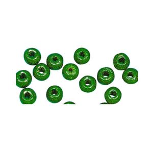 115x grasgroene houten kralen 6 mm