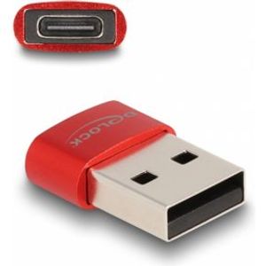 Delock 60050 USB 2.0 Adapter USB Type-A male naar USB Type-C female rood